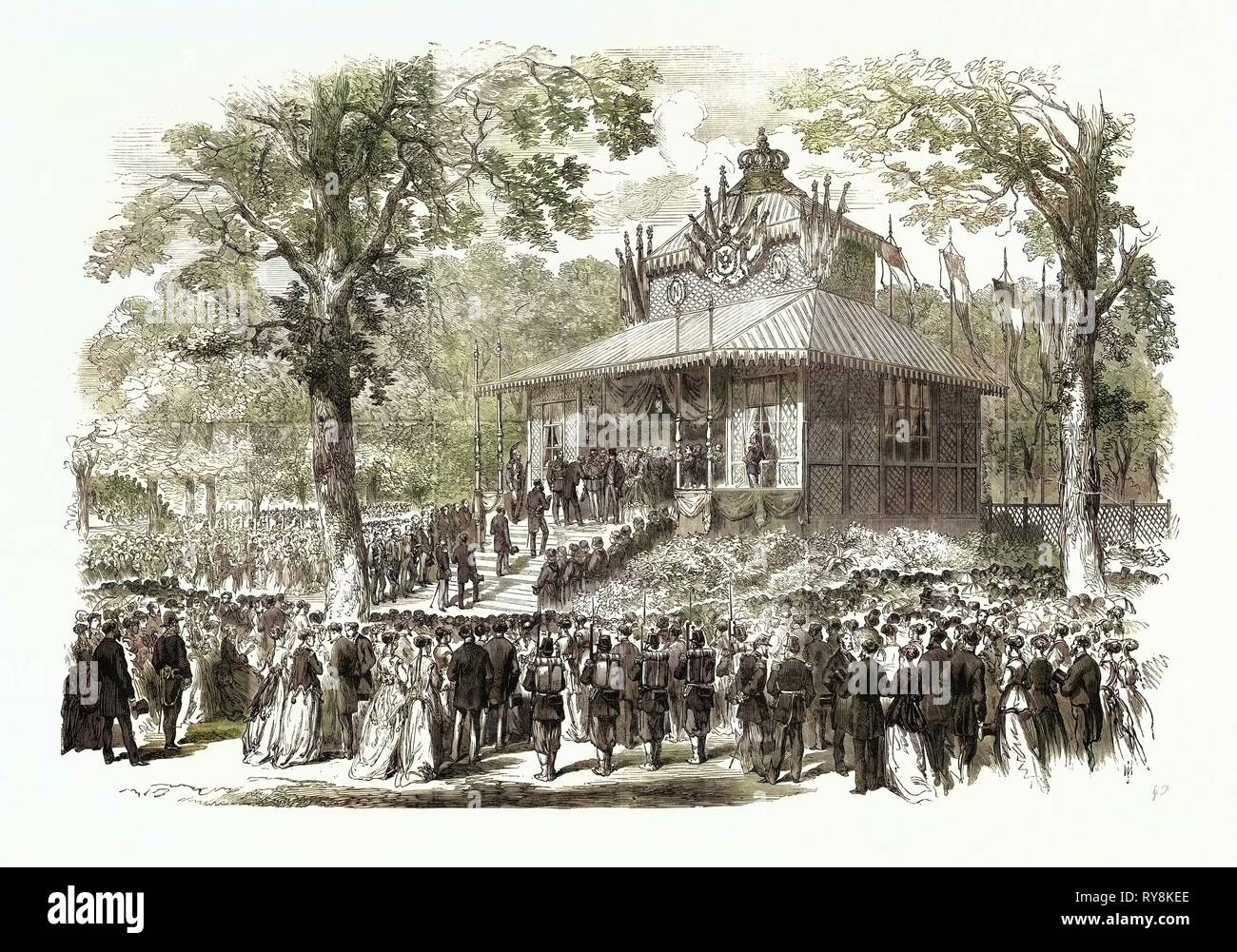 L'Empereur des Français de distribuer les prix du Concours Général Agricole 1868 à Orléans Banque D'Images