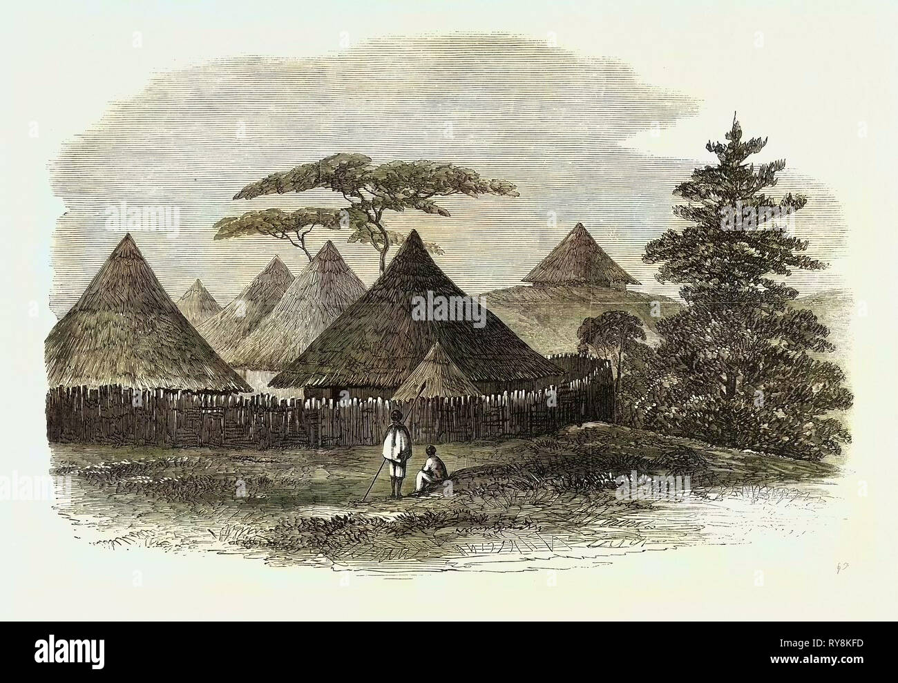 L'abyssin Expedition : chambre à Magdala où Consul Cameron et le Rév. Dr Stern ont d'abord été emprisonnés 1868 Banque D'Images