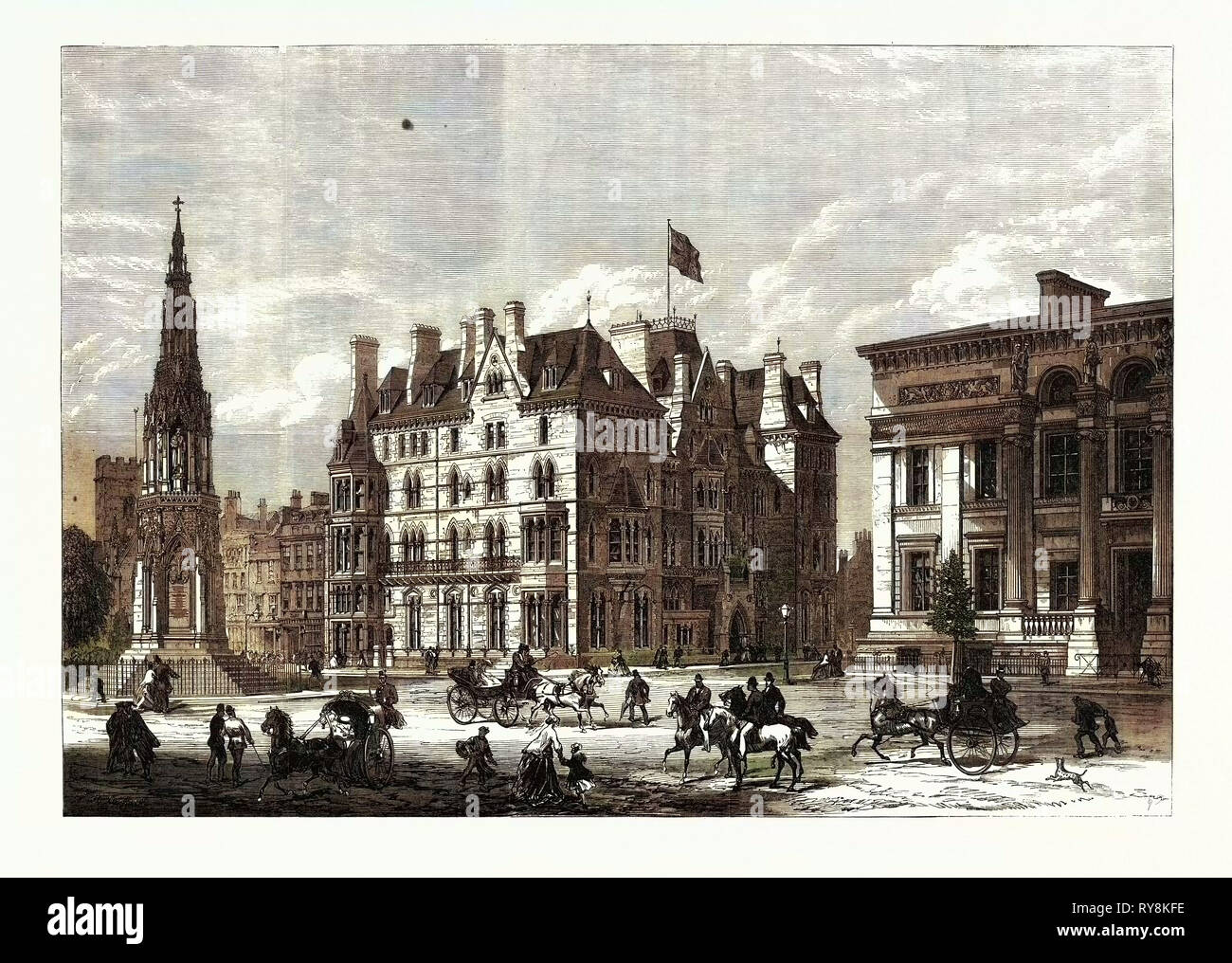 Le Mémorial des martyrs Taylor Institution et Randolph Hotel Oxford 1868 Banque D'Images