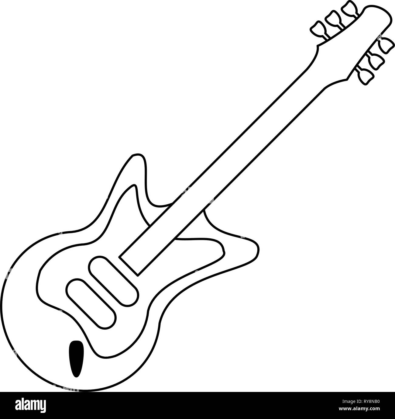 Symbole de la musique guitare électrique en noir et blanc Image Vectorielle  Stock - Alamy