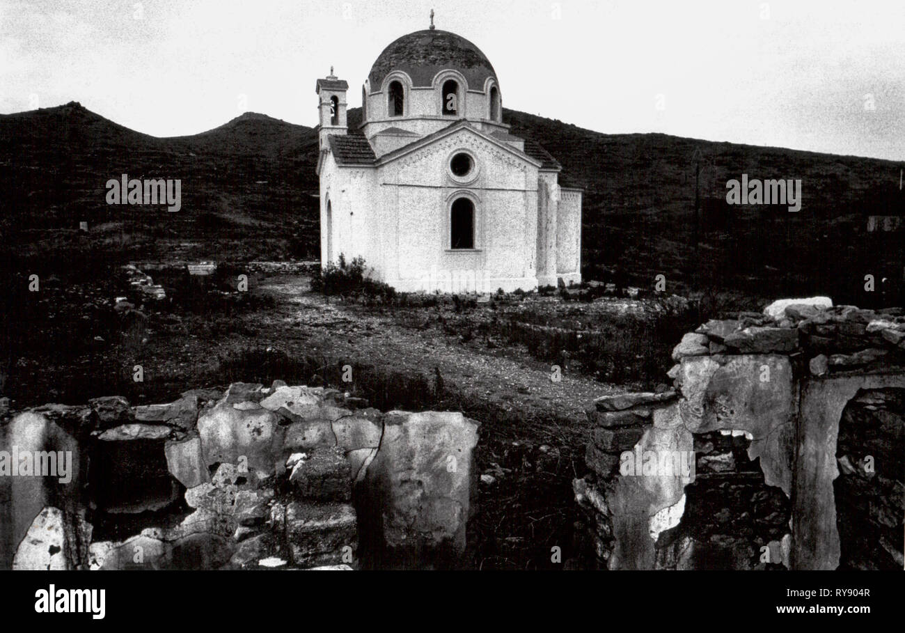 Église byzantine, Cap Sounion, en Grèce Banque D'Images