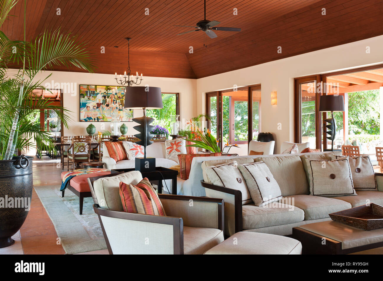 'La vie tropicale chambre à Tamarind Cove, Antigua' Banque D'Images