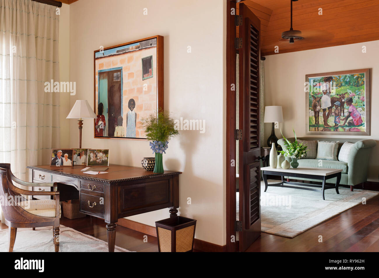 'Old fashioned bureau à Tamarind Cove, Antigua' Banque D'Images