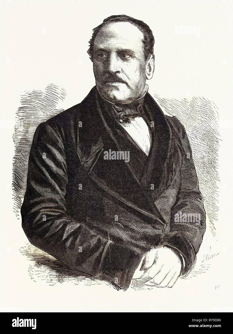 Général Espartero, Président du Conseil des ministres de l'Espagne. 1855 Gravure Banque D'Images