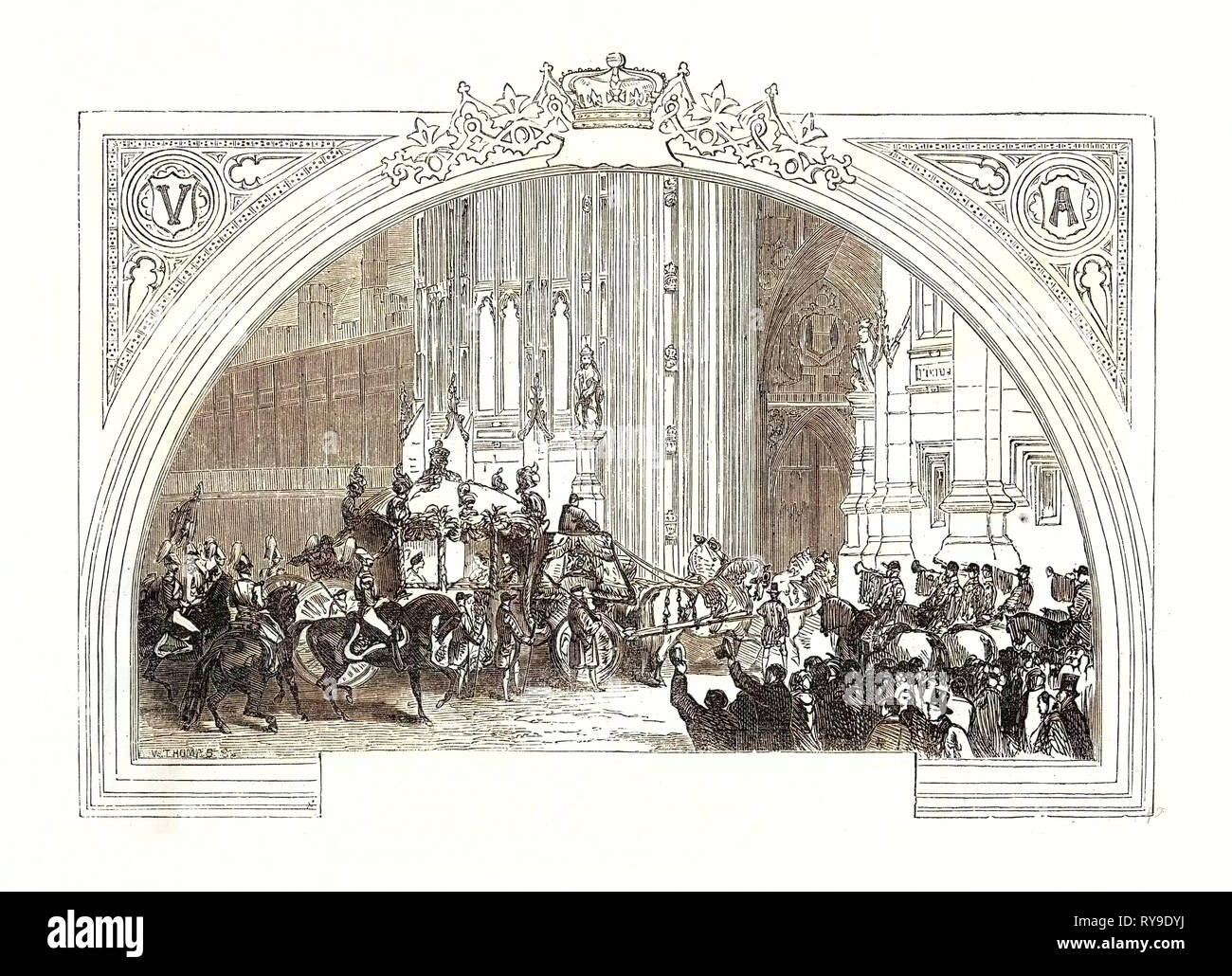 Ouverture du Parlement, le 3 février 1852. La Tour Victoria. Londres, Royaume-Uni, Angleterre, Grande-Bretagne, Europe, France, Grande Bretagne, Banque D'Images