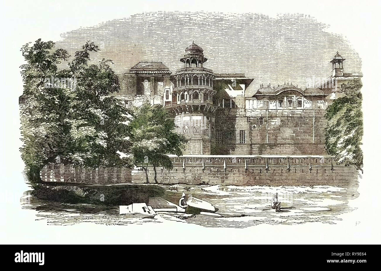 Partie de la Fort à Agra, Inde Banque D'Images
