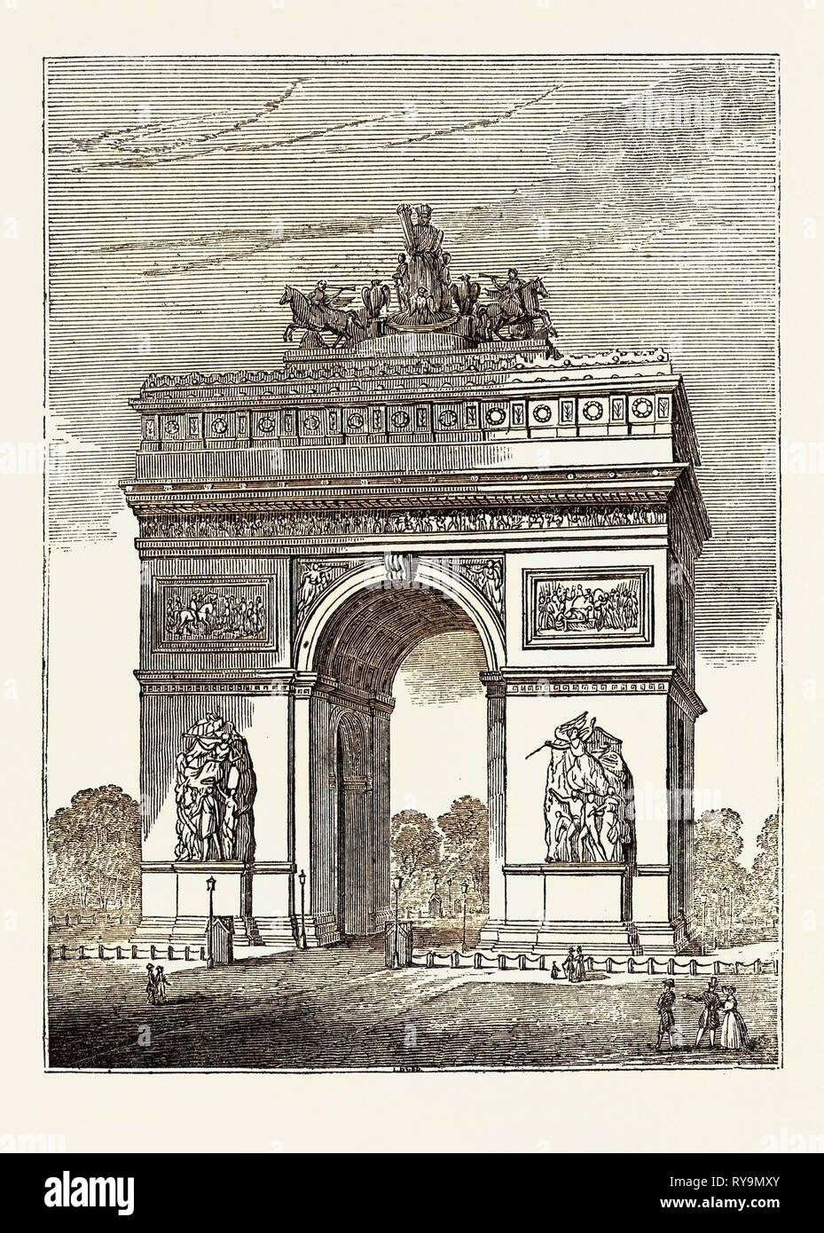 Nouveau TRIOMPHE À PARIS, FRANCE, 1836 Banque D'Images