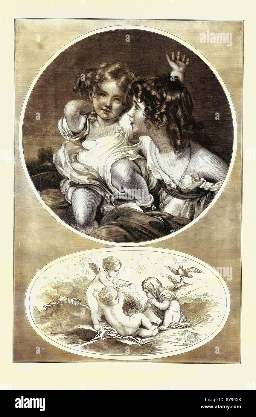 La nature par sir Thomas Lawrence, hiver, gravure 1882 Banque D'Images