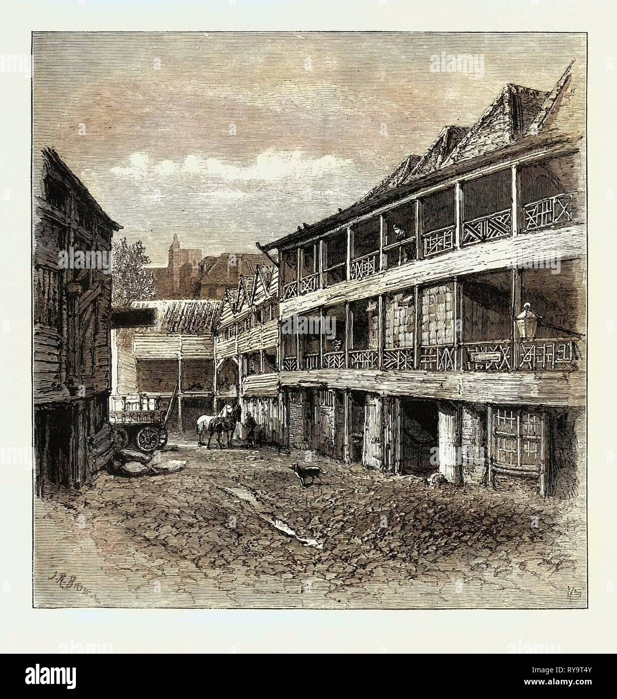 Le vieux roi la tête dans le quartier aujourd'hui en cours de reconstruction partielle, Londres, UK, Angleterre, Grande-Bretagne, Europe, France, Grande-Bretagne, 1879, gravure européenne Banque D'Images