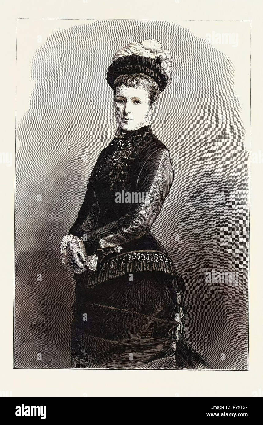 L'archiduchesse Maria Christina de l'Autriche, la future reine d'Espagne, gravure 1879 Banque D'Images