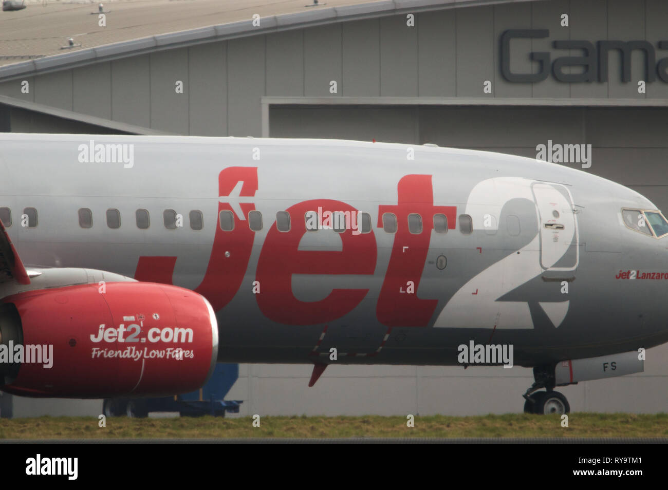 Glasgow, Royaume-Uni. 1er mars 2019. Jet2 vacances avion vu à l'Aéroport International de Glasgow. Jet2 Holidays est une compagnie aérienne à bas prix qui transporte régulièrement Banque D'Images