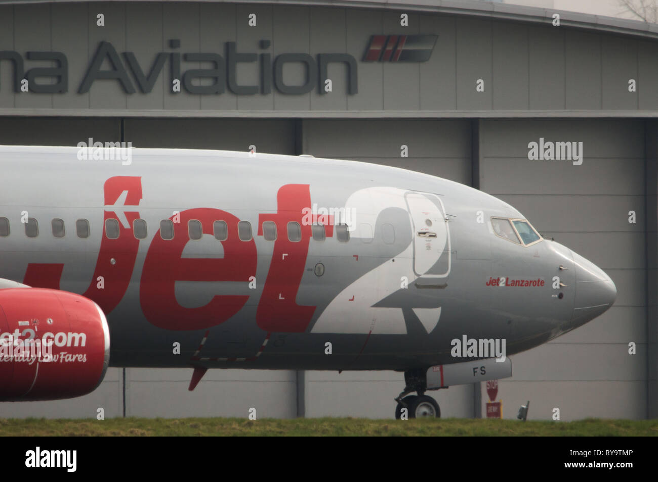 Glasgow, Royaume-Uni. 1er mars 2019. Jet2 vacances avion vu à l'Aéroport International de Glasgow. Jet2 Holidays est une compagnie aérienne à bas prix qui transporte régulièrement Banque D'Images