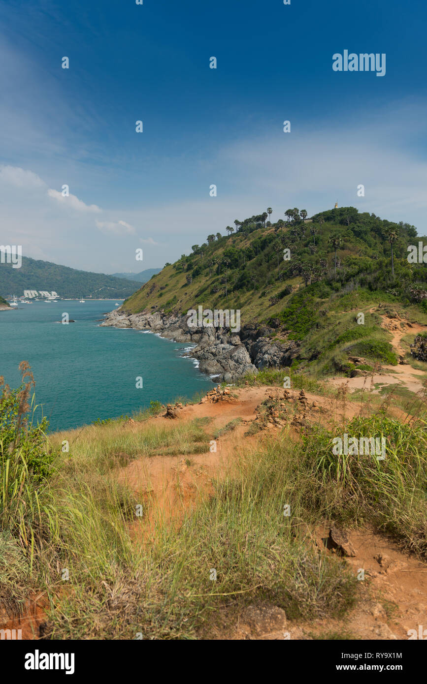 Vue sur les plages de Phuket, Thaïlande Cap Promthep Banque D'Images