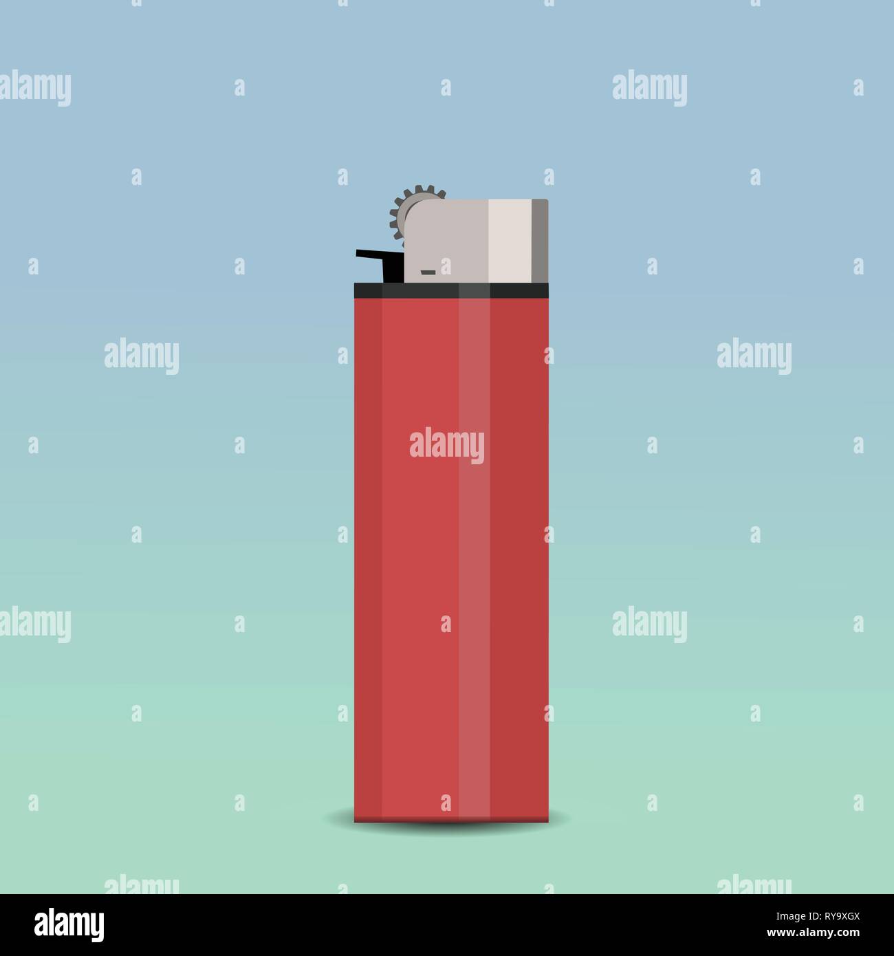 Allume-cigare rouge sans une flamme sur un fond clair Illustration de Vecteur
