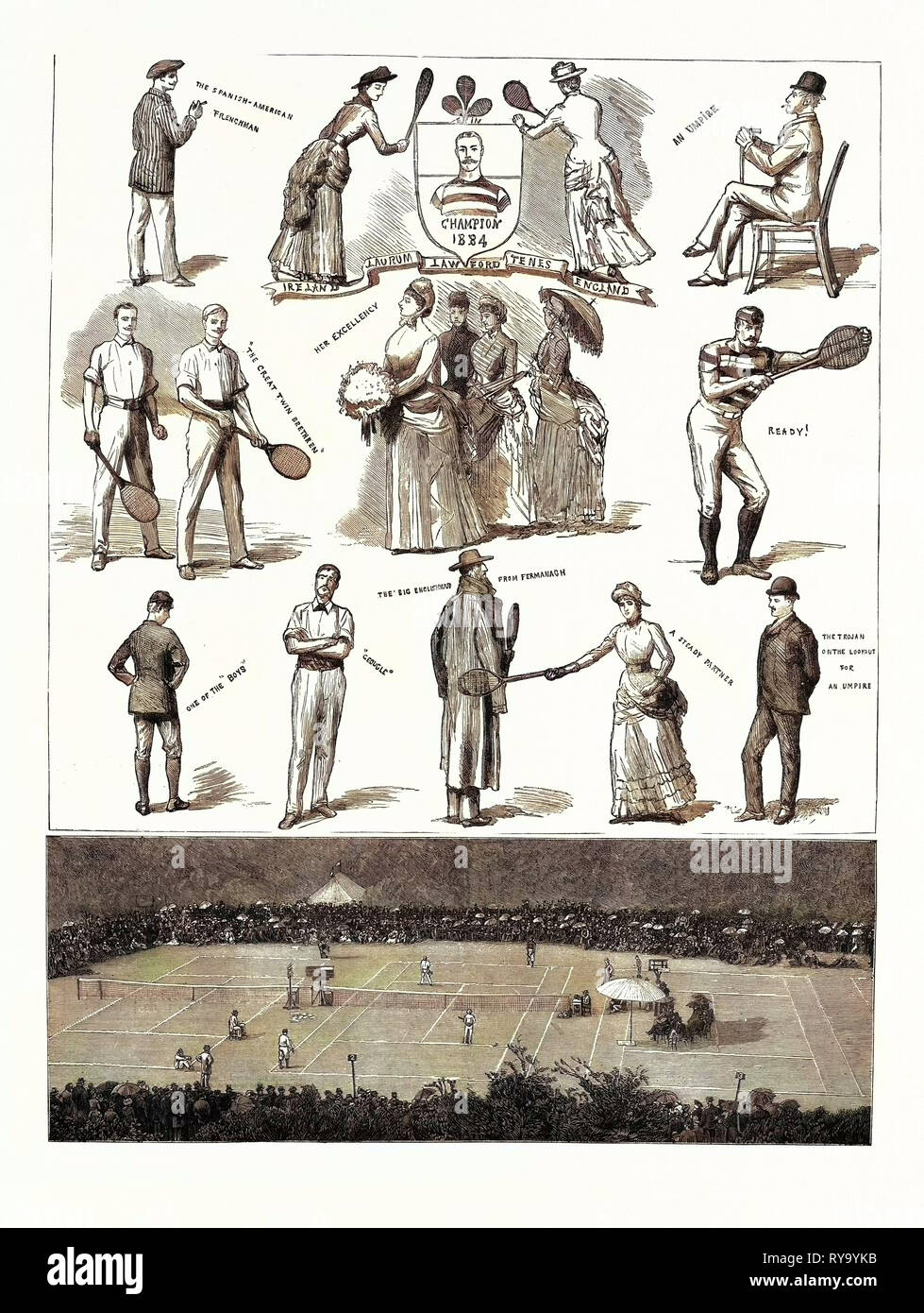 Notes à la réunion Lawn-Tennis pour le championnat d'Irlande à Dublin Banque D'Images