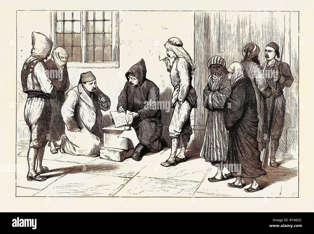 La question de l'Est : pétition par écrit avant l'Seraskeriat ou bureau de la guerre, Constantinople Banque D'Images