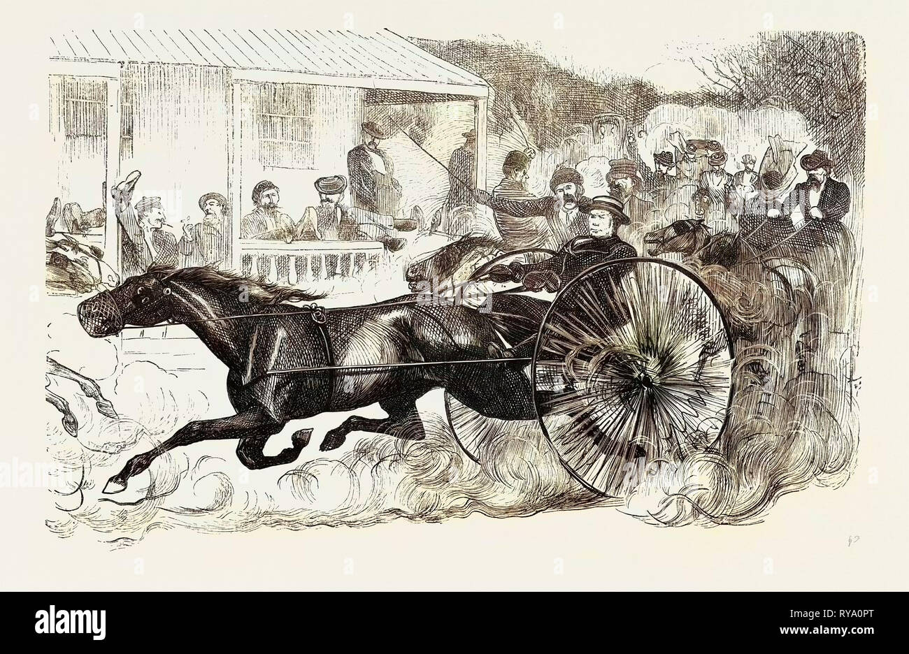 Trot, 8e Avenue, New York, 1870 Banque D'Images