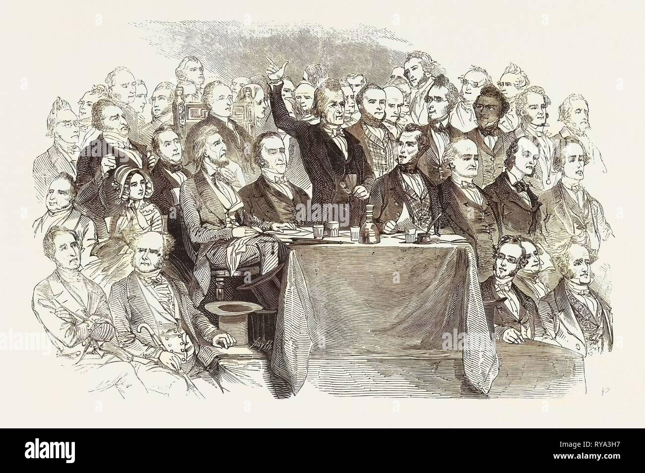 Portraits de la Convention mondiale de la Tempérance, à Covent Garden Theatre, Londres, Royaume-Uni, 1846 Banque D'Images
