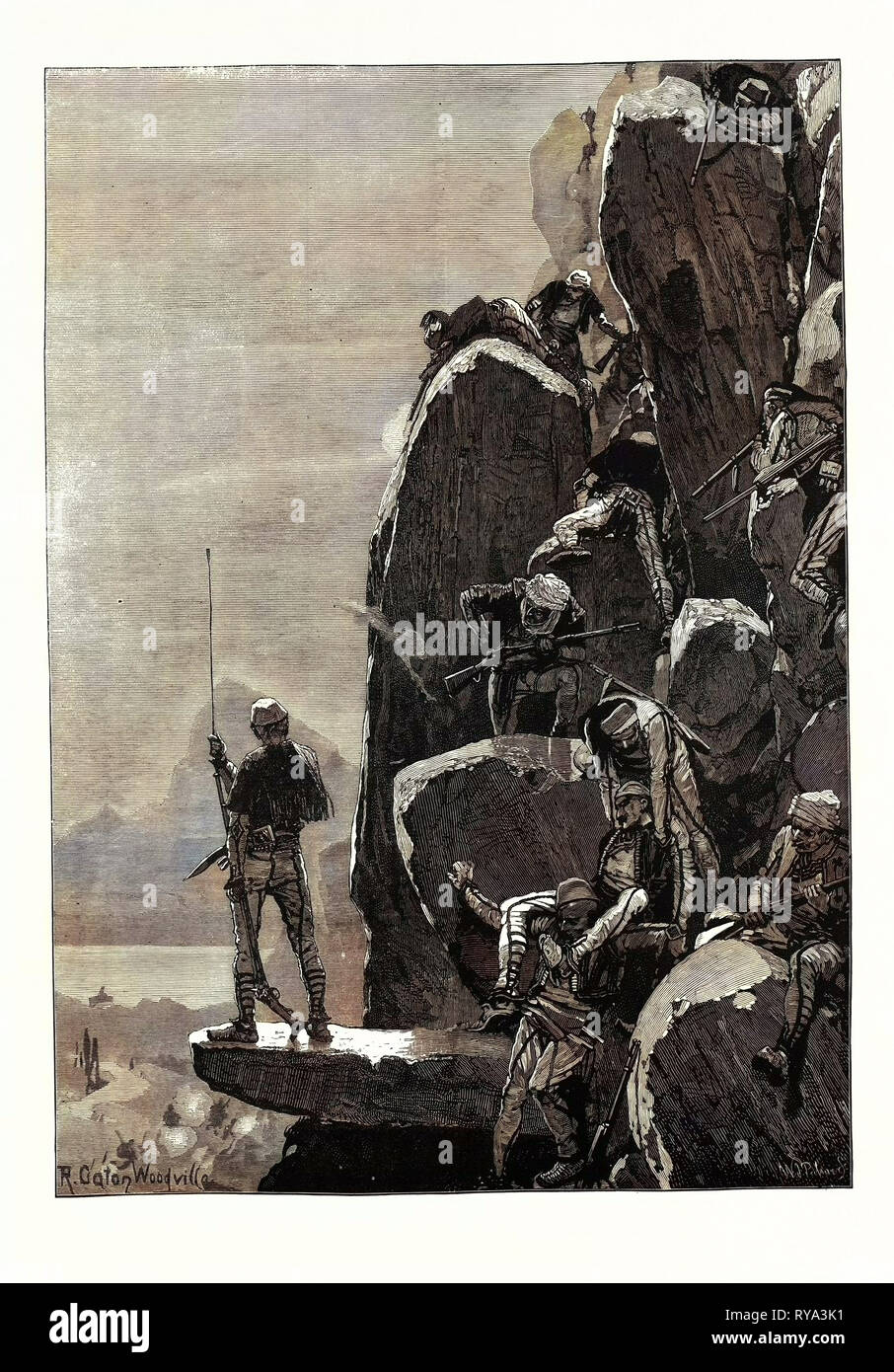 Insurrection dans le Nord de l'Albanie : la manière de combattre. 1883 Banque D'Images