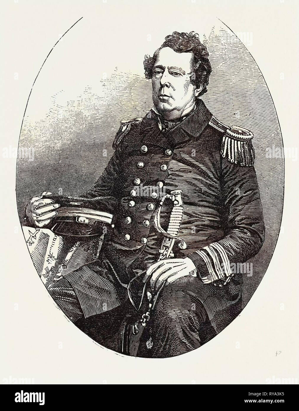 Les États-Unis expédition au Japon : Le commodore Matthew C. Perry, commandant de l'United States Expedition, 1853 Banque D'Images