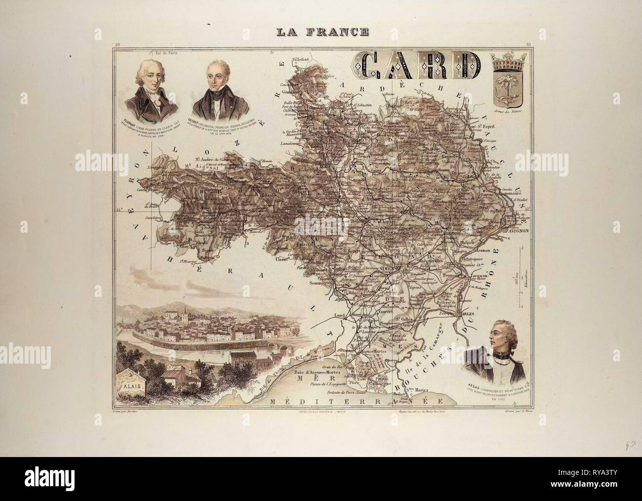 Page De Gard Carte 5e Map gard france Banque de photographies et d’images à haute résolution