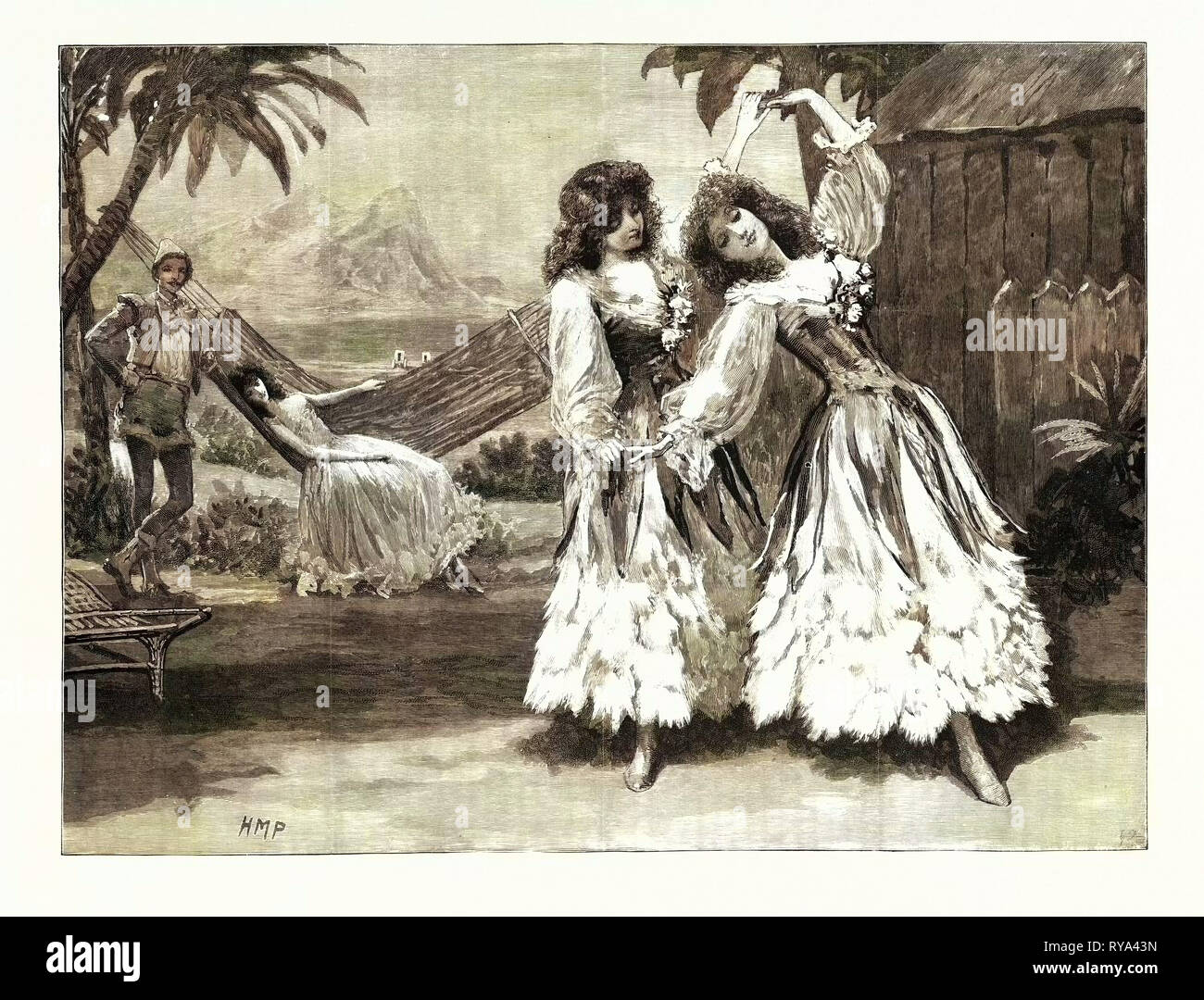 Robinson Crusoé, le burlesque des gardes au Chelsea Barracks : le Pas de deux dans le deuxième acte UK Banque D'Images