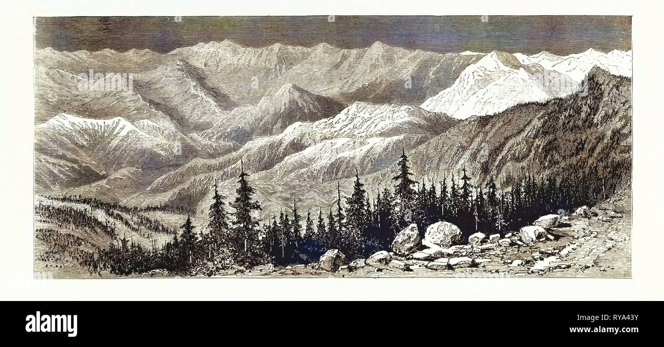 L'Angleterre a peu Wars : vue sur les principaux sommets de la Montagne Noire Le Nord de l'Inde, où une expédition punitive est maintenant engagé Banque D'Images