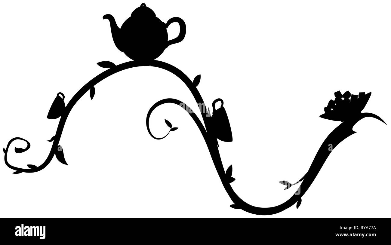 La direction générale de thé noir, élément de décoration design illustration vectorielle, horizontal, isolé Illustration de Vecteur