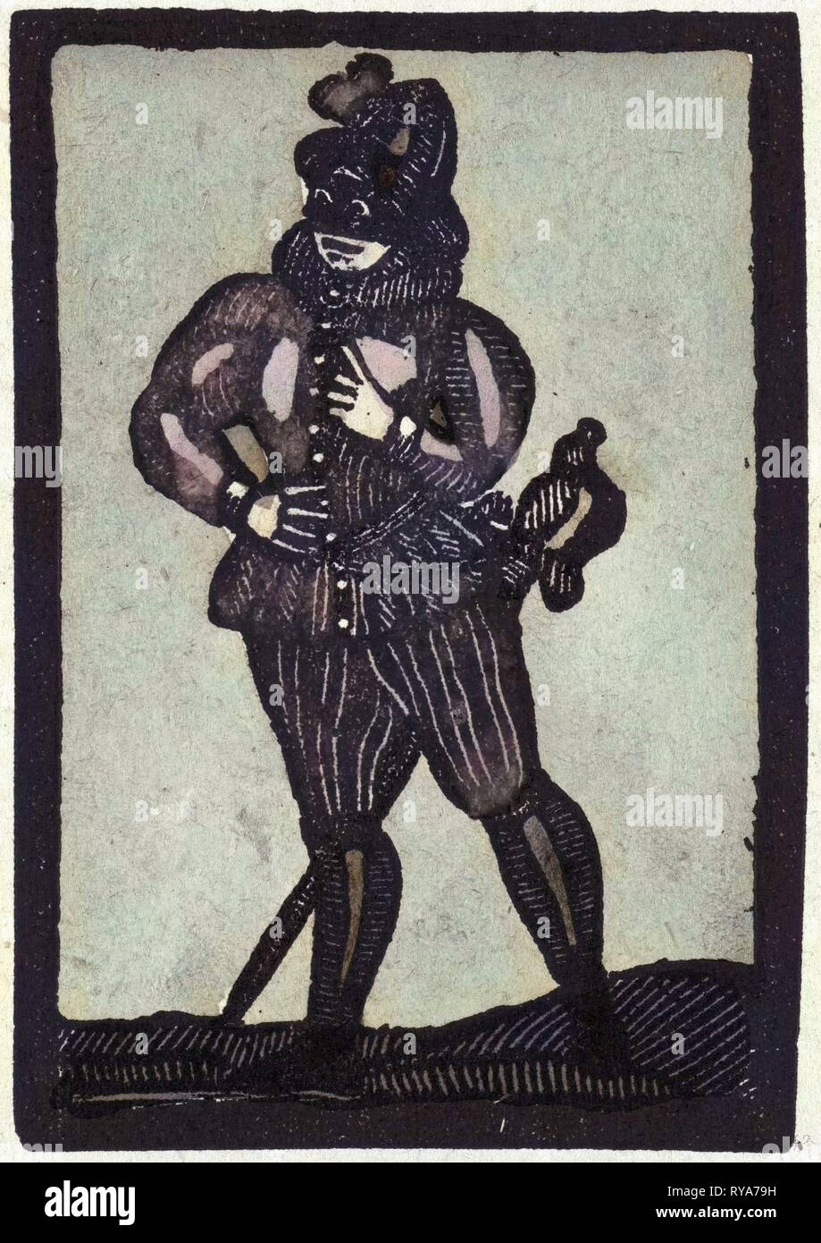 Illustration des contes français contes et ballades. Un homme portant des vêtements rouge Banque D'Images