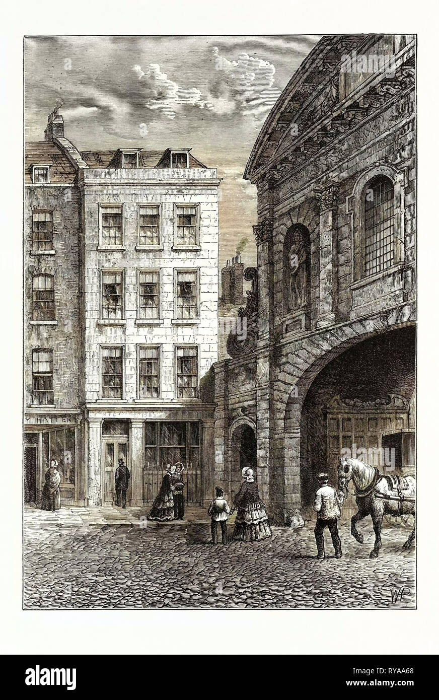 Banking-House d'enfant à côté de Fleet Street Temple Bar Londres 1850 Banque D'Images