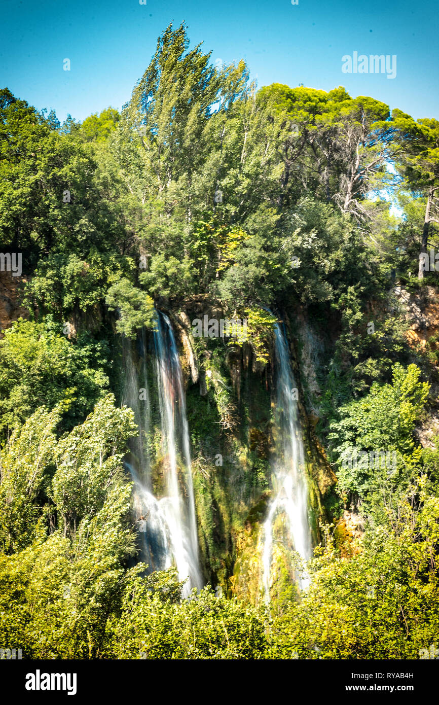 Wasserfall am Cascade de Sillans, Sillans-la-Cascade, Frankreich Banque D'Images