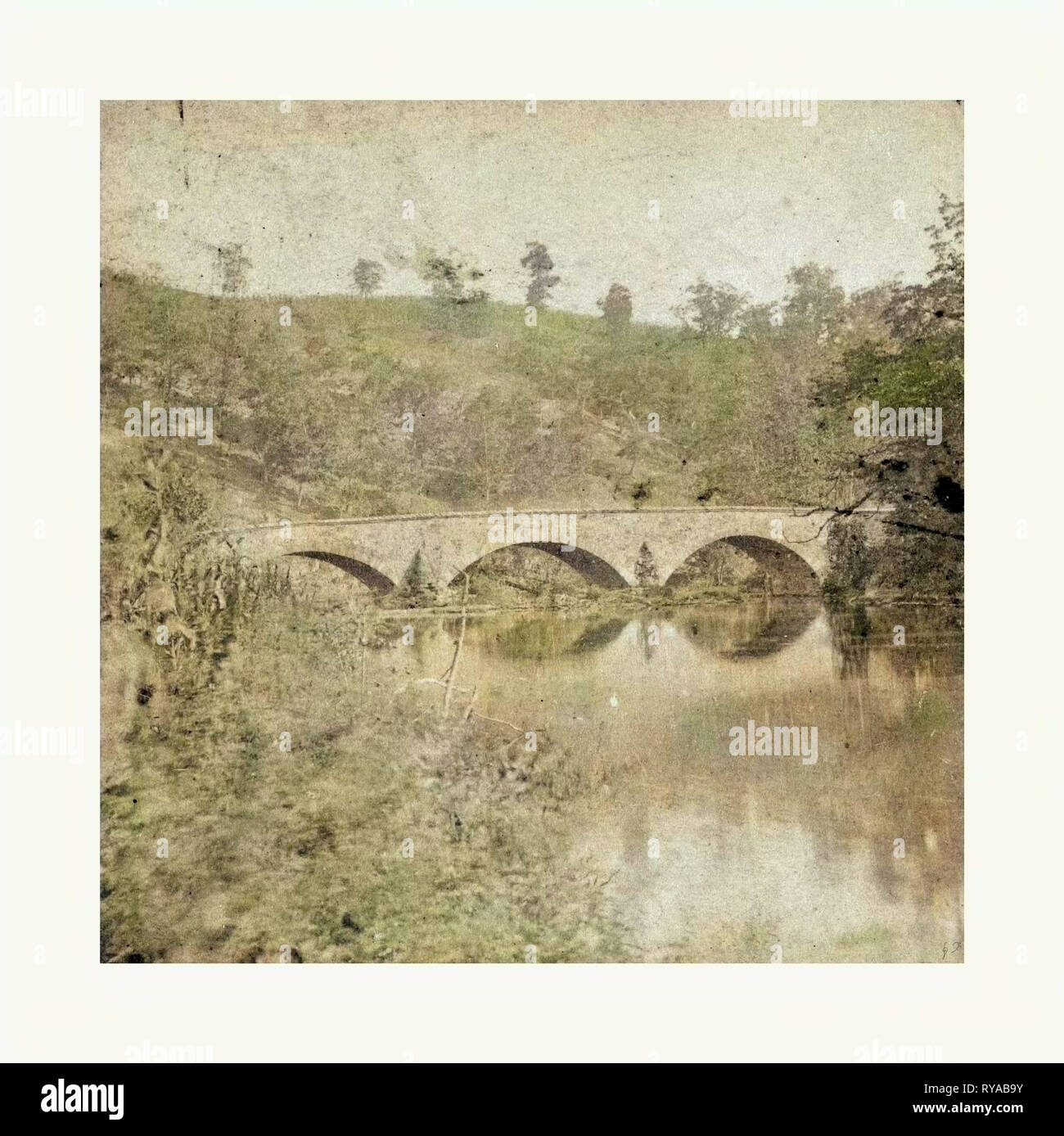 American Civil War : Pont d'Antietam, sur Sharpsburgh Turnkpike et Maryland, un pont de pierre sur une rivière. Photo, à l'albumine Banque D'Images