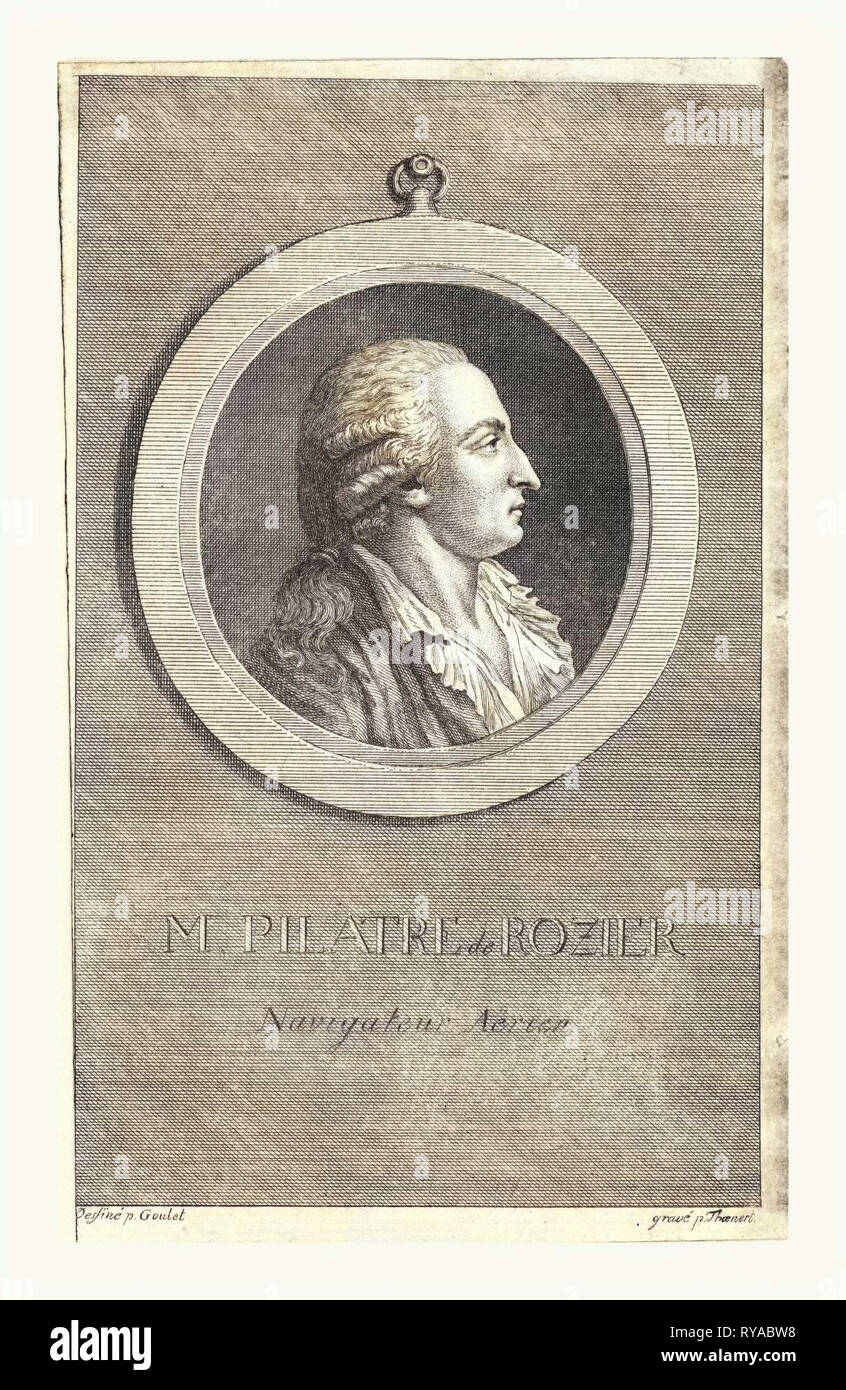 M. Pilatre de Rozier, Aeronaut par P. Goulet Banque D'Images