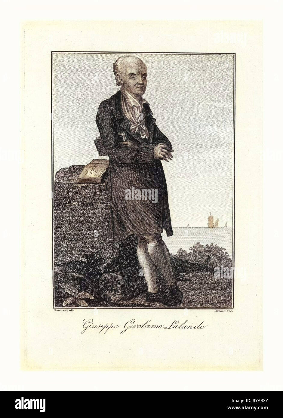 Un Portrait de l'astronome français Joseph Jérôme Lalande Banque D'Images