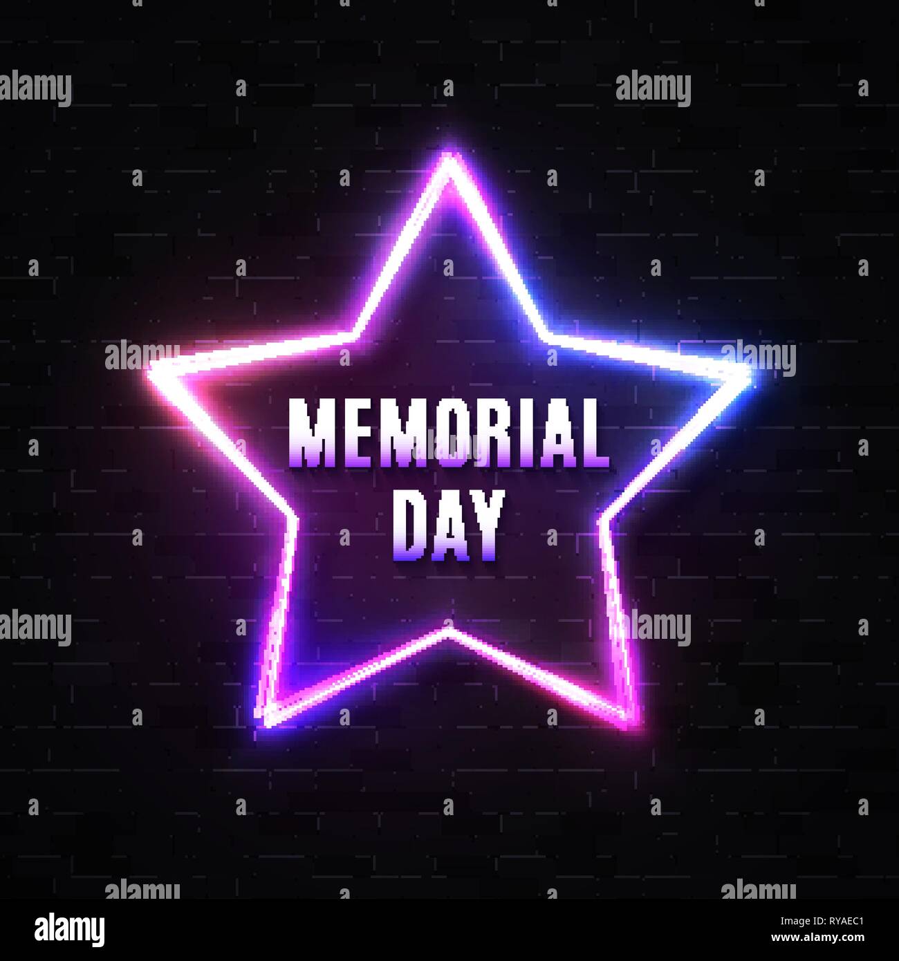 Memorial Day banner sur black brick wall. Illustration de Vecteur