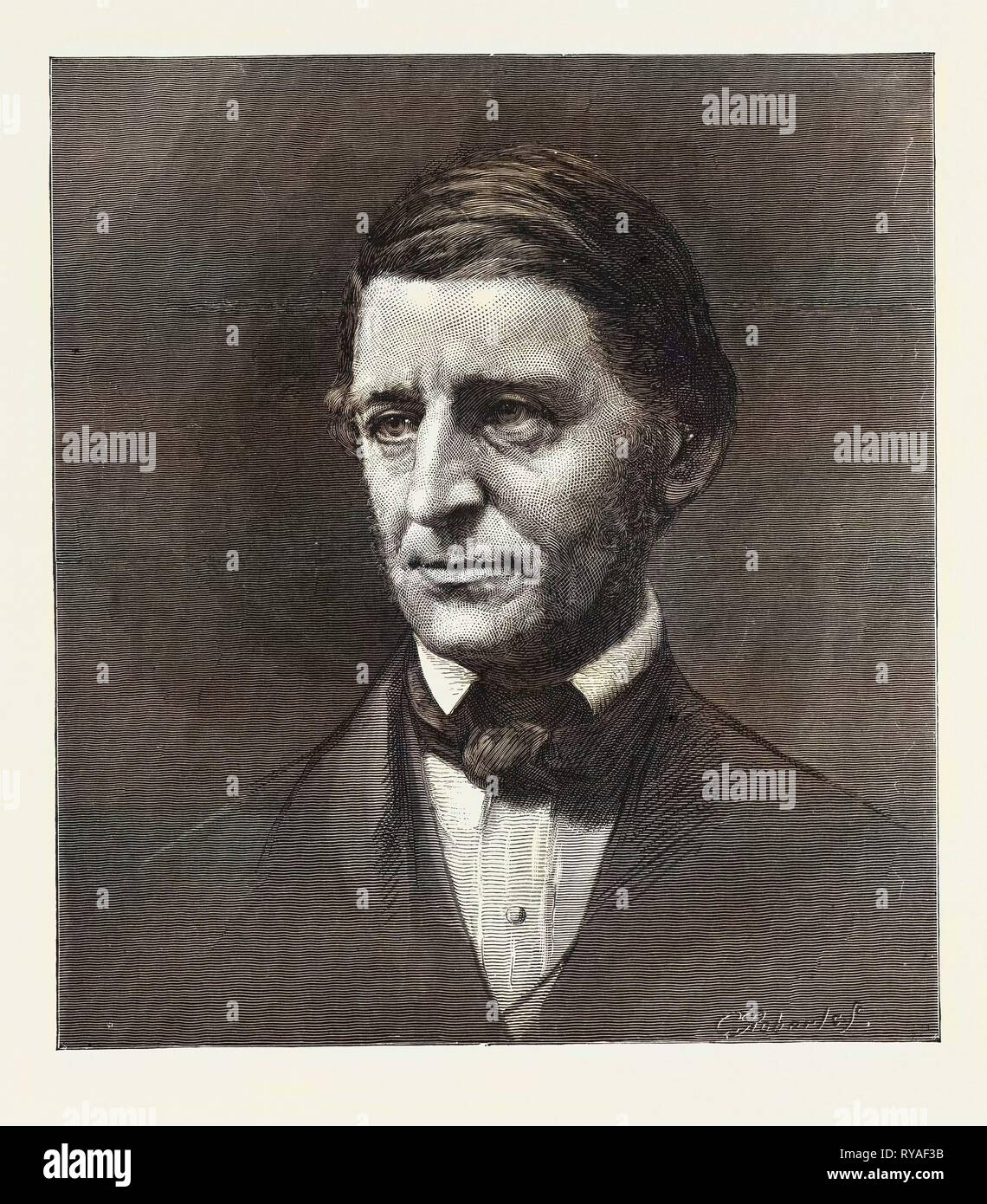 Ralph Waldo Emerson, né le 25 mai 1803, est décédé le 27 avril 1882 Banque D'Images