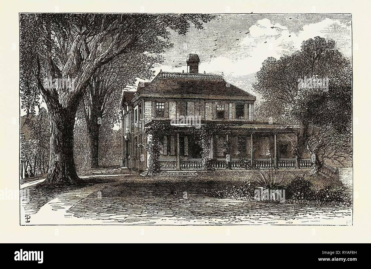 L'Craigie House, Cambridge, Massachusetts, États-Unis, Résidence de la fin H.W. Longfellow Banque D'Images