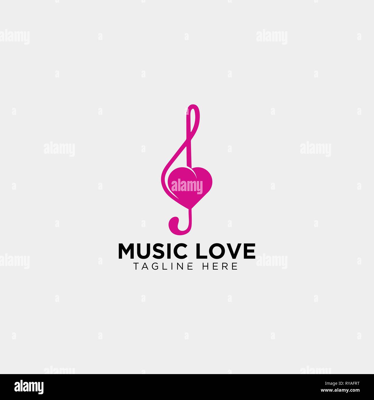 Aime la musique symbole ou modèle logo icône illustration vectorielle élément isolé - vector Illustration de Vecteur