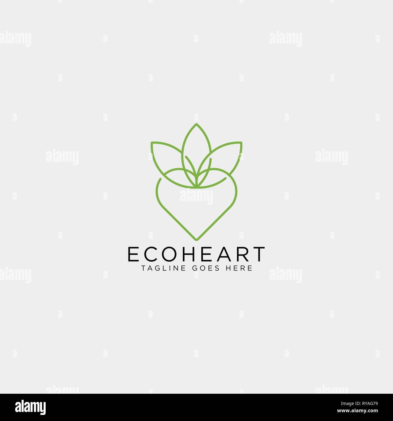 Amour feuille Nature eco modèle logo icône illustration vectorielle élément isolé Illustration de Vecteur