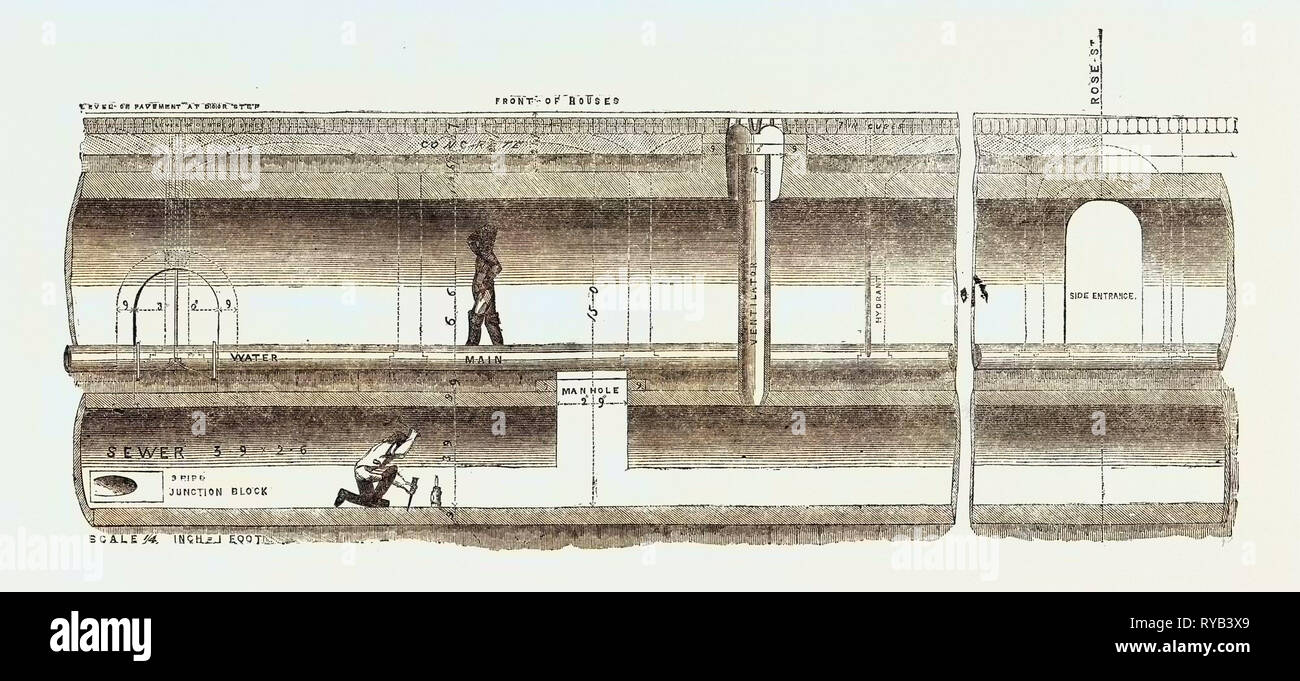 Nouveau métro King Street Covent Garden London : section longitudinale de la Metro UK Banque D'Images