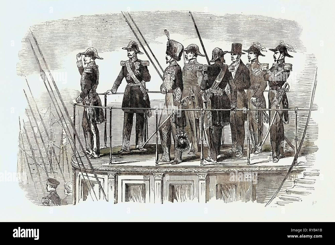 L'Empereur à bord de la vis Steam-Yacht La Reine Hortense de quitter le port 1854 Banque D'Images