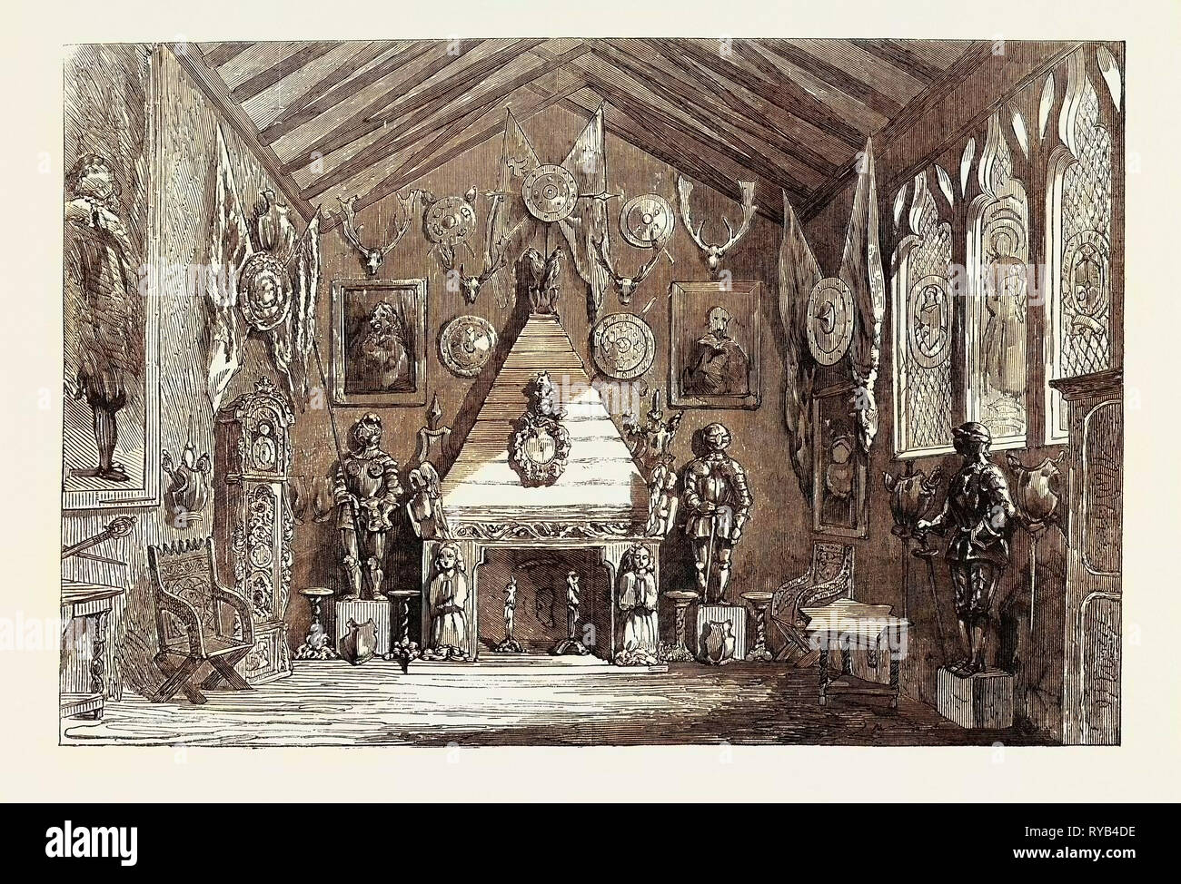 L'éducation et de Lyceum Oldham Industrial Exhibition Hall Baronial l 1854 Banque D'Images