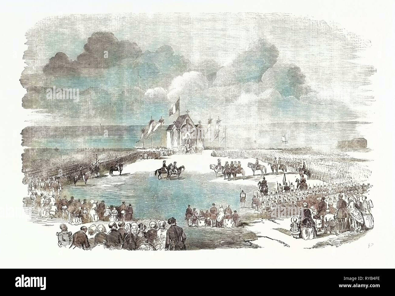 La grande masse des militaires au Camp de Honvault près de Boulogne 1854 Banque D'Images