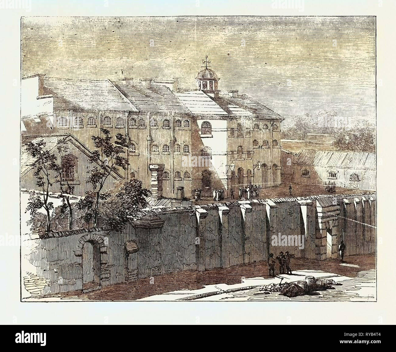 Prison à Lewes dans lequel la Fédération de prisonniers sont confinés 1854 Banque D'Images
