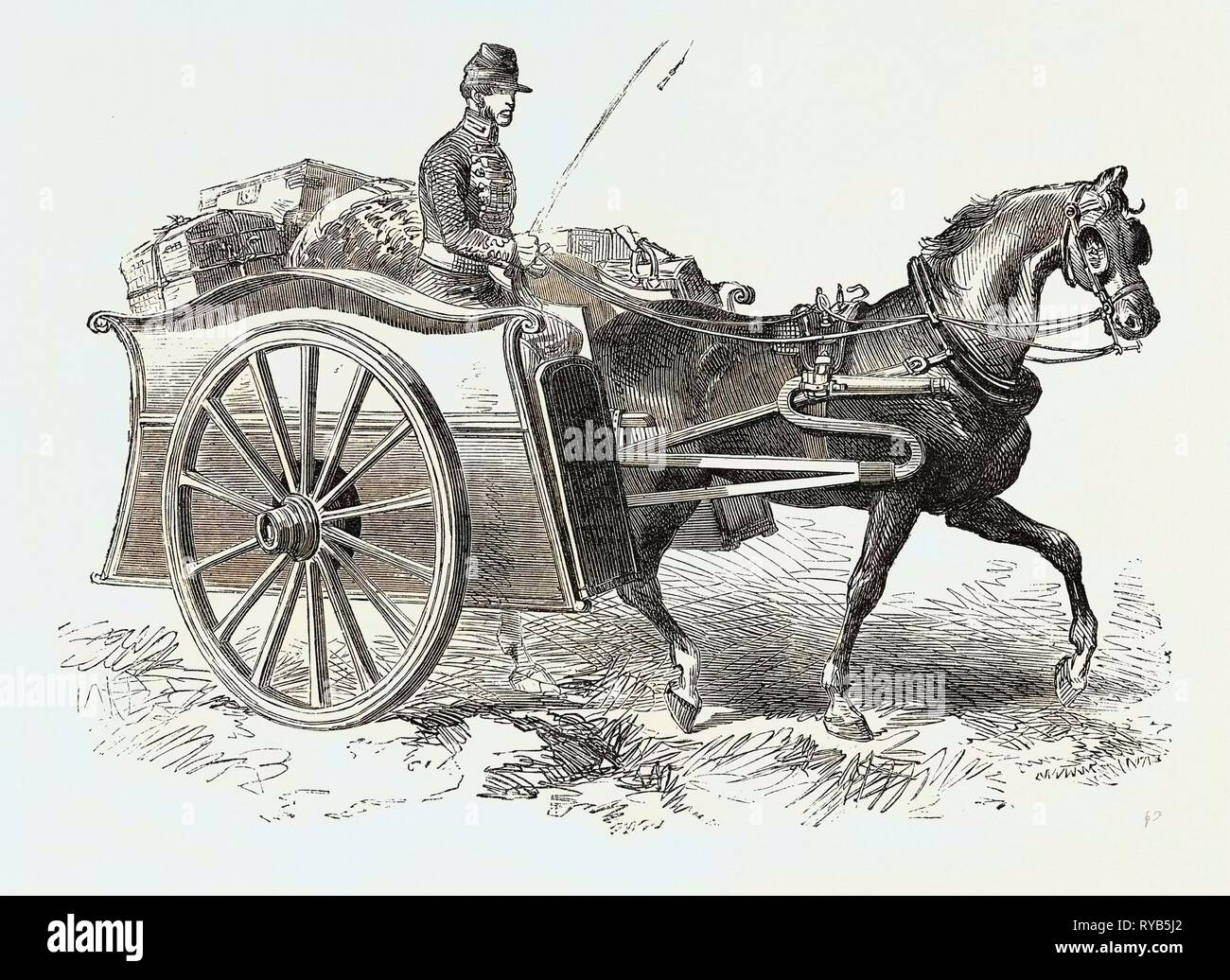 Foraging-Cart 1854 Militaire brevet Banque D'Images