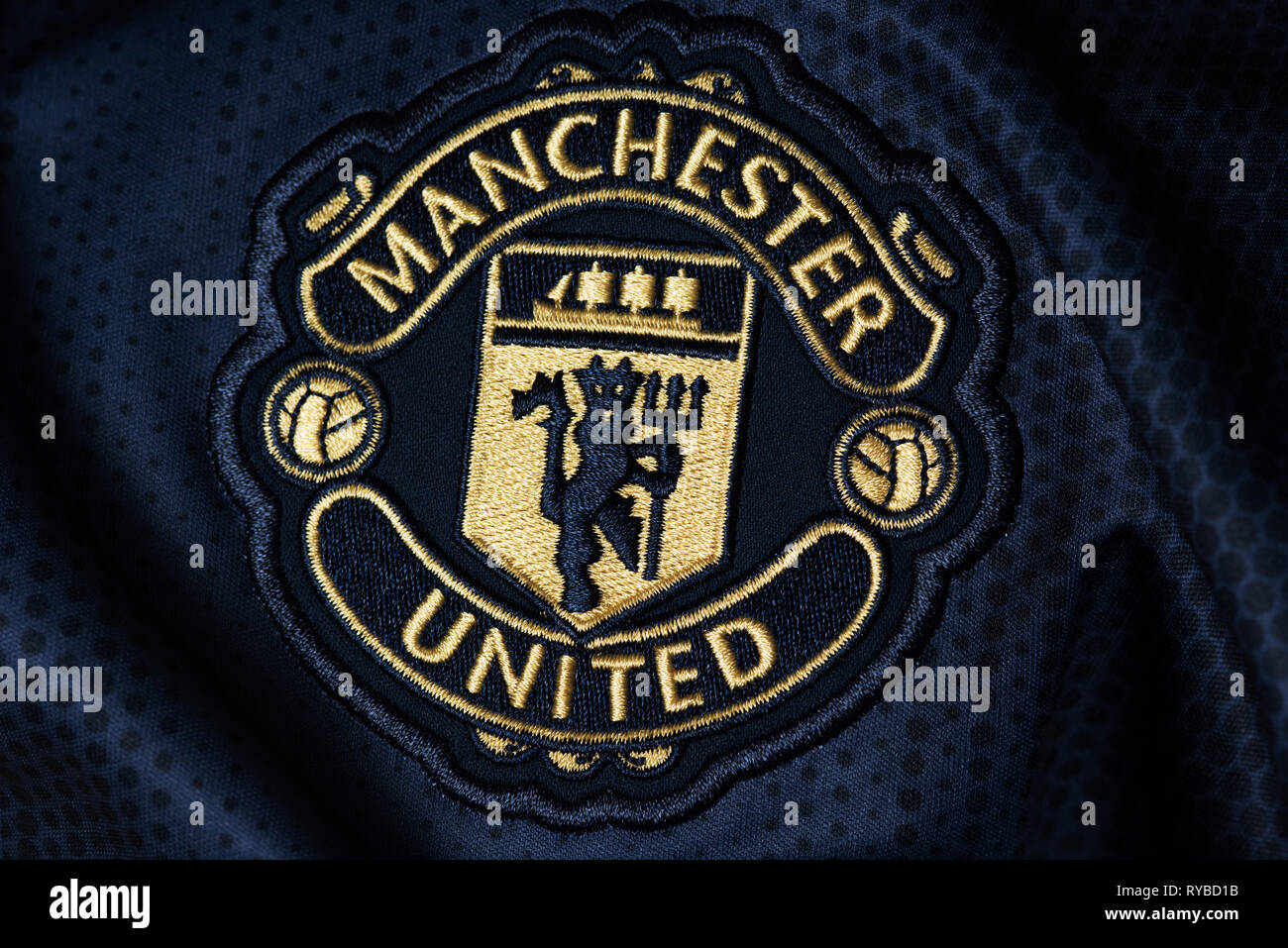 Close up of Manchester United à l'extérieur 2018 2019. Banque D'Images