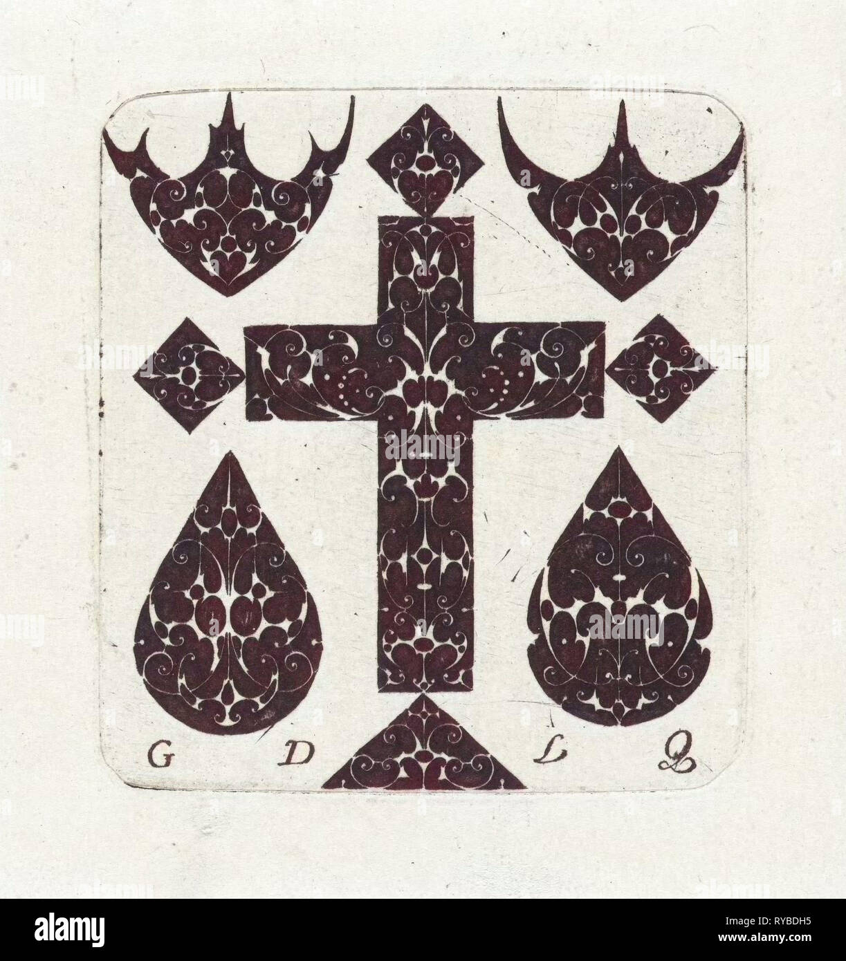 Croisement entre huit ornements, Guillaume de la Quewellerie, 1611 Banque D'Images