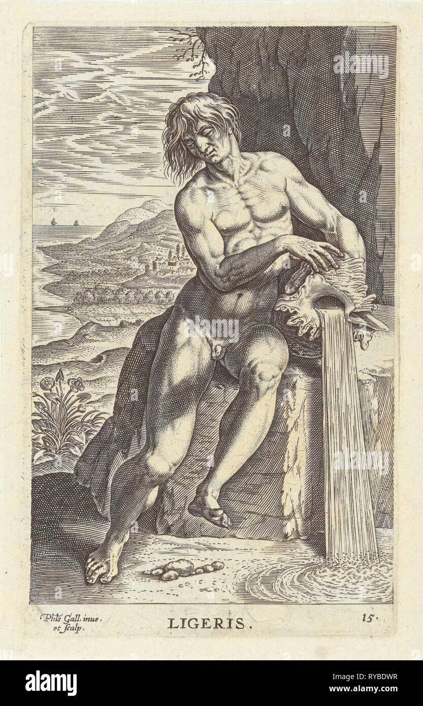 Dieu fleuve Ligeris, Philips Galle, 1586 Banque D'Images