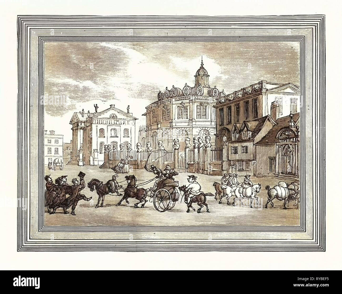 Vue sur le Sheldonian Theatre Printing House Etc. Broad Street à Oxford, UK Banque D'Images