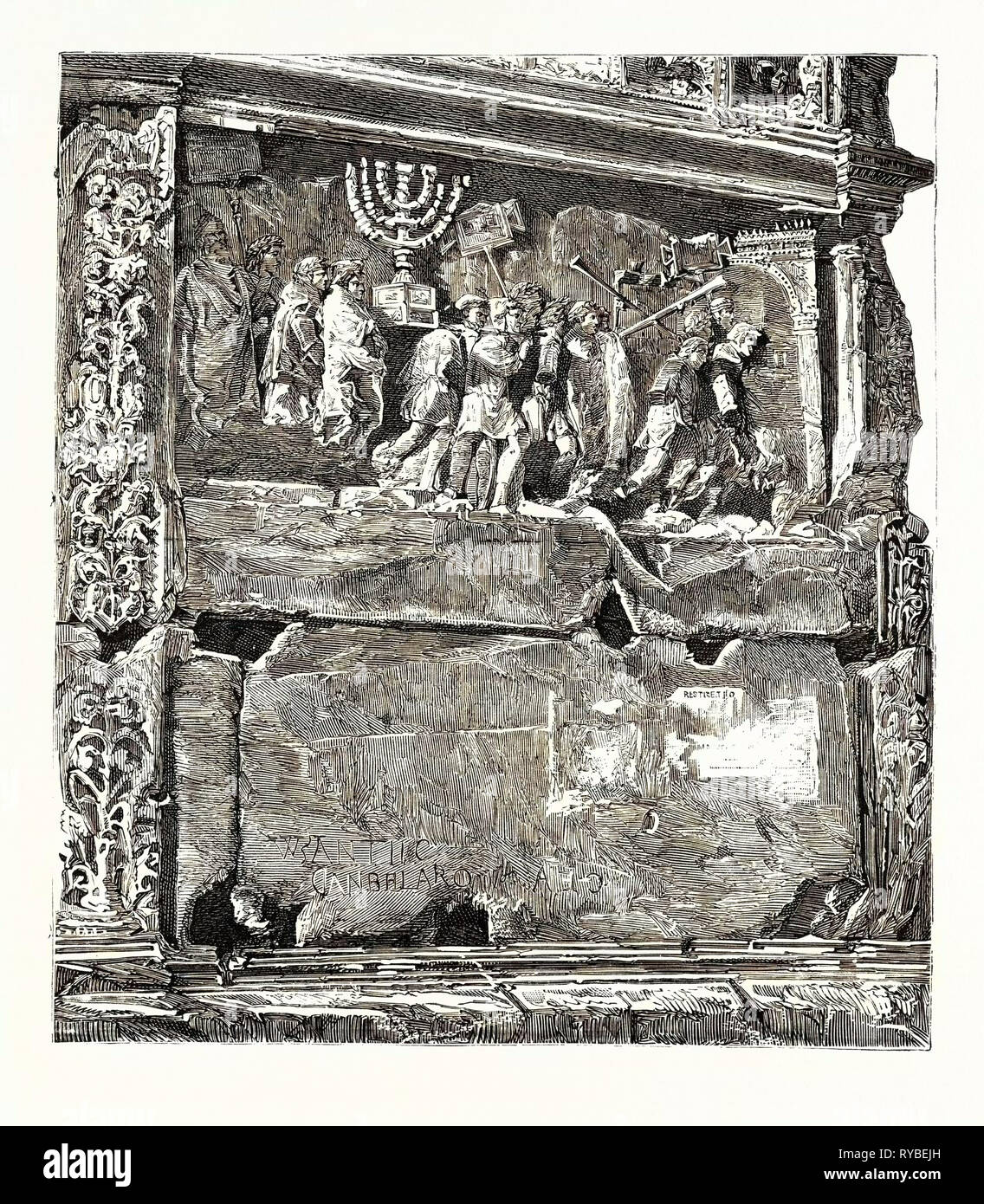 À partir de la frise l'Arc de Titus. Rome Italie Banque D'Images